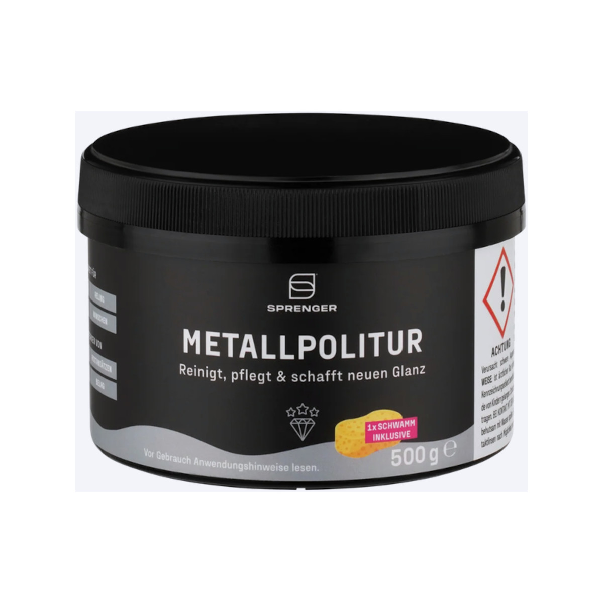 Sprenger metaalpolish 500g blik incl. spons