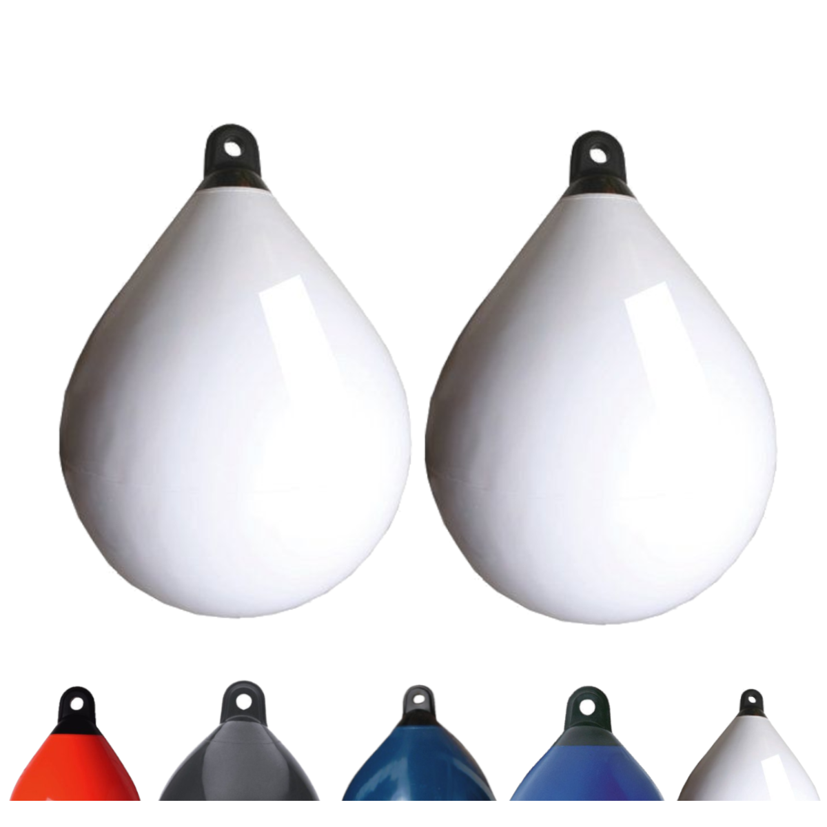 Set van 2 Majoni bolvormige stootkussens, Diameter 55 cm, wit