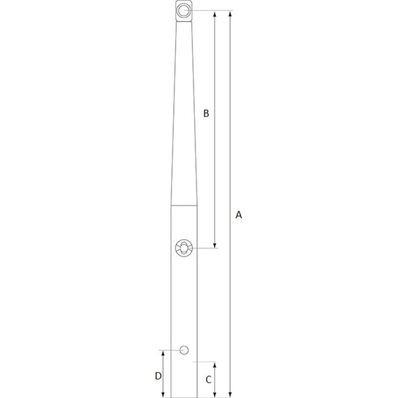 Plastimo Railing Steun 65 Cm 2 Gaten