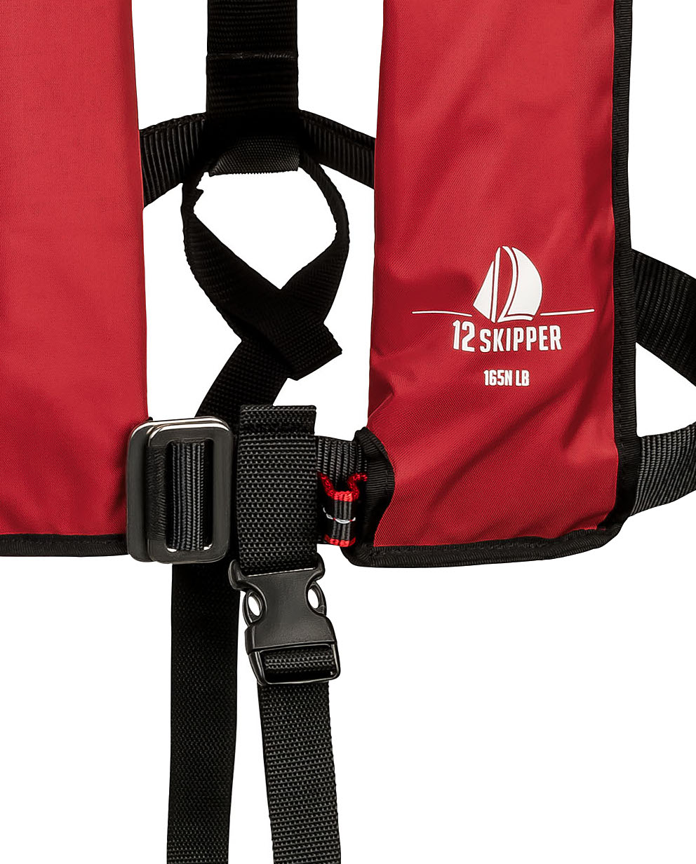 12skipper automatisch reddingsvest 165N met harnas, rood