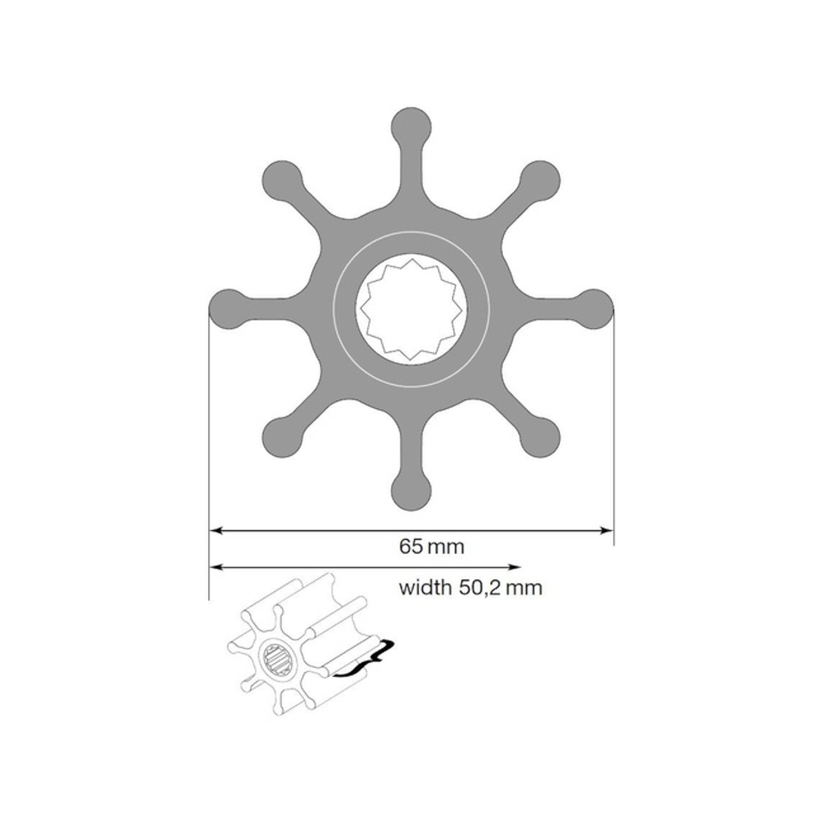 Johnson Impeller voor F7 pomp, Nitril
