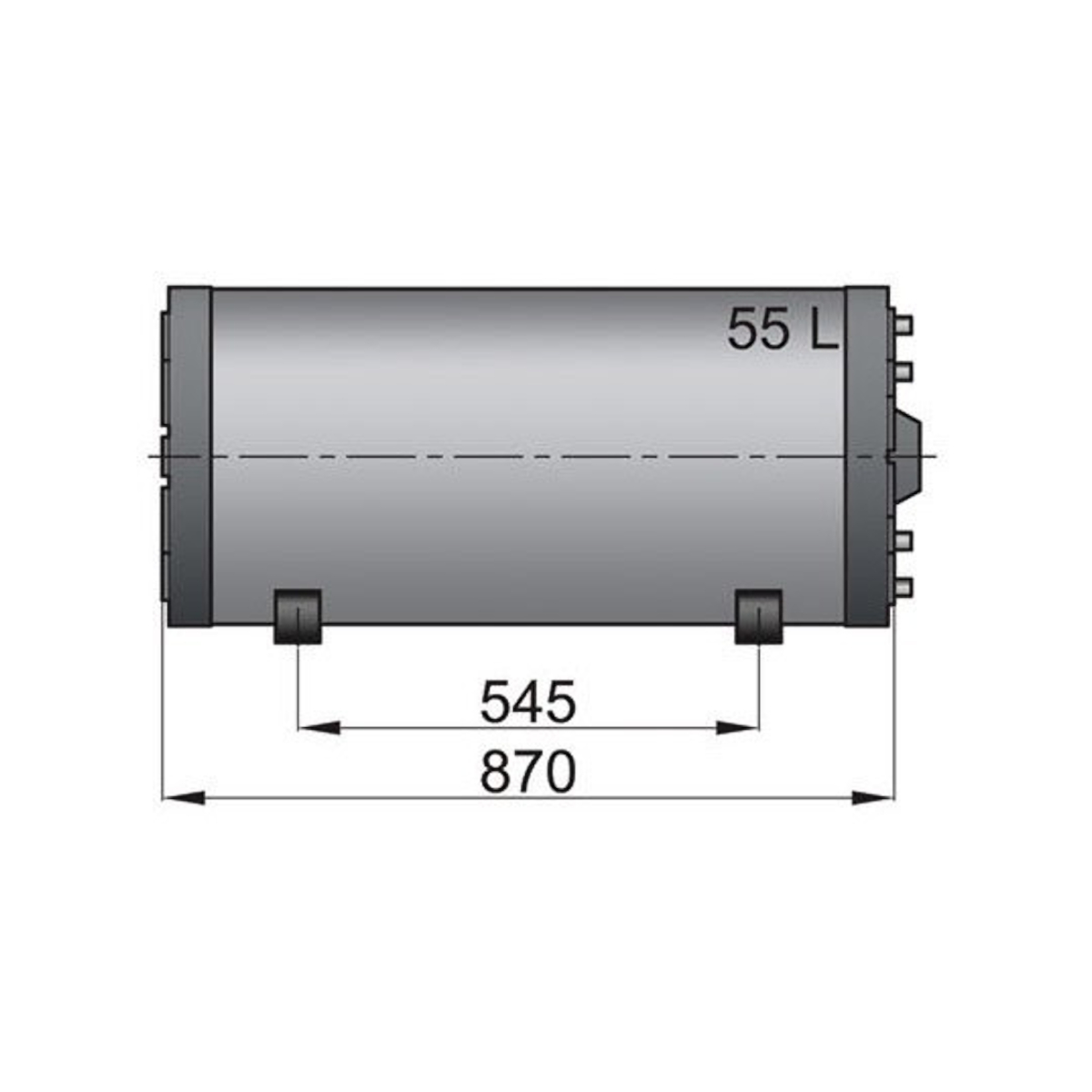 Vetus warmwaterketel 55 Ltr. dubbelwandig