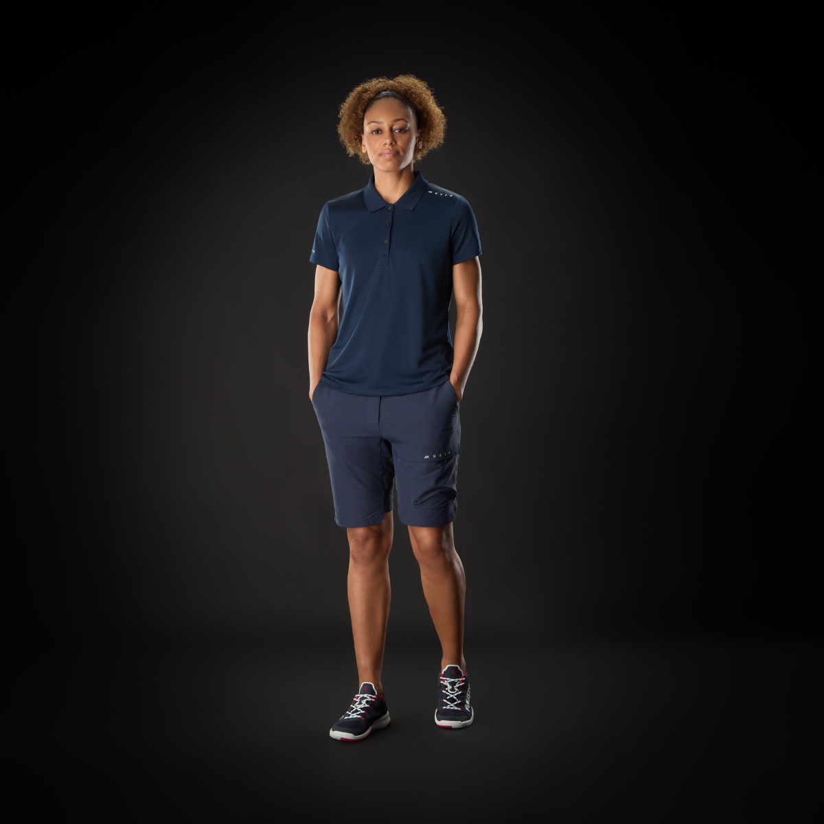 Musto Evolution Performance Strech zeilshort dames marineblauw, maat 10