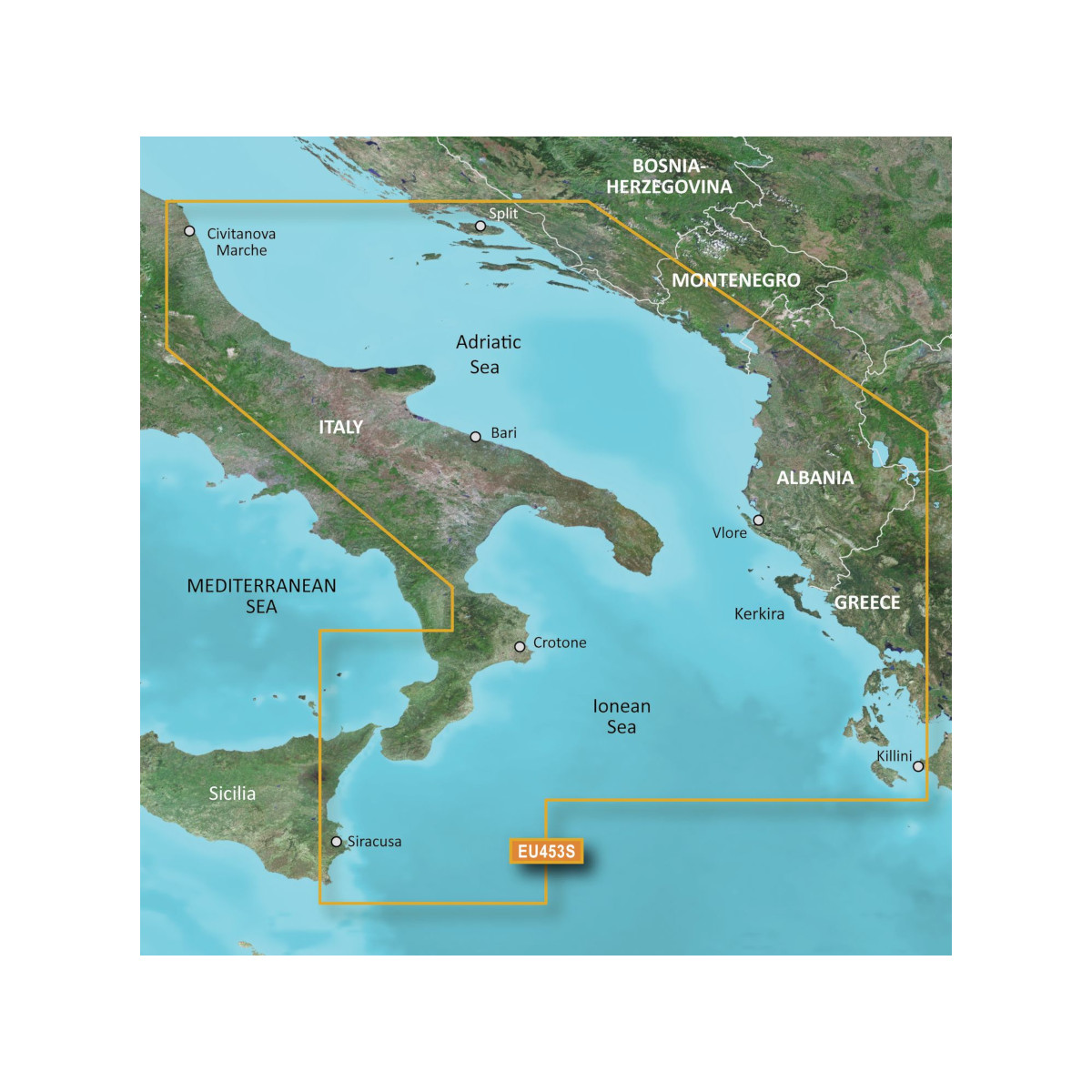 Garmin VEU452S zeekaart Adriatische Zee, Zuidkust