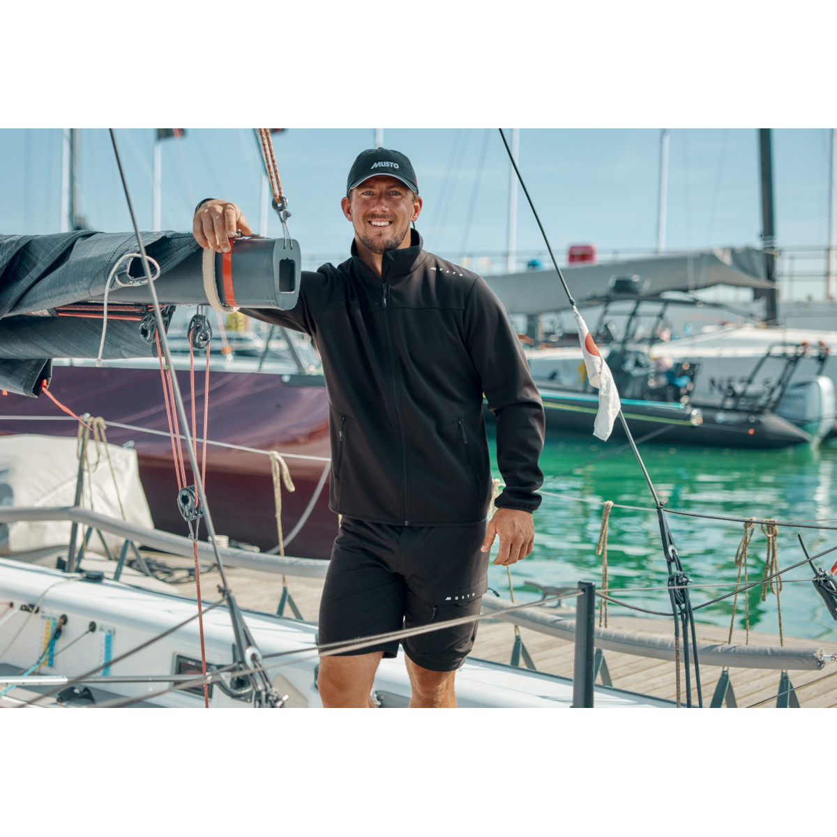 Musto Evolution Crew softshell jas heren marineblauw, maat XL