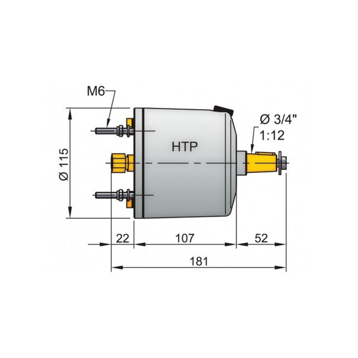 Vetus hydraulische pomp HTP30, 10 mm, wit