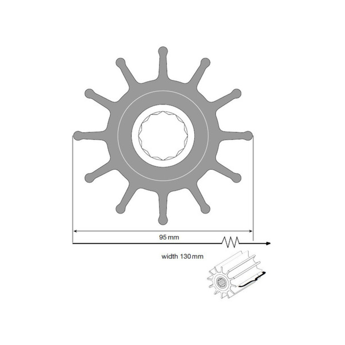 Johnson Impeller voor F95 pomp, neopreen