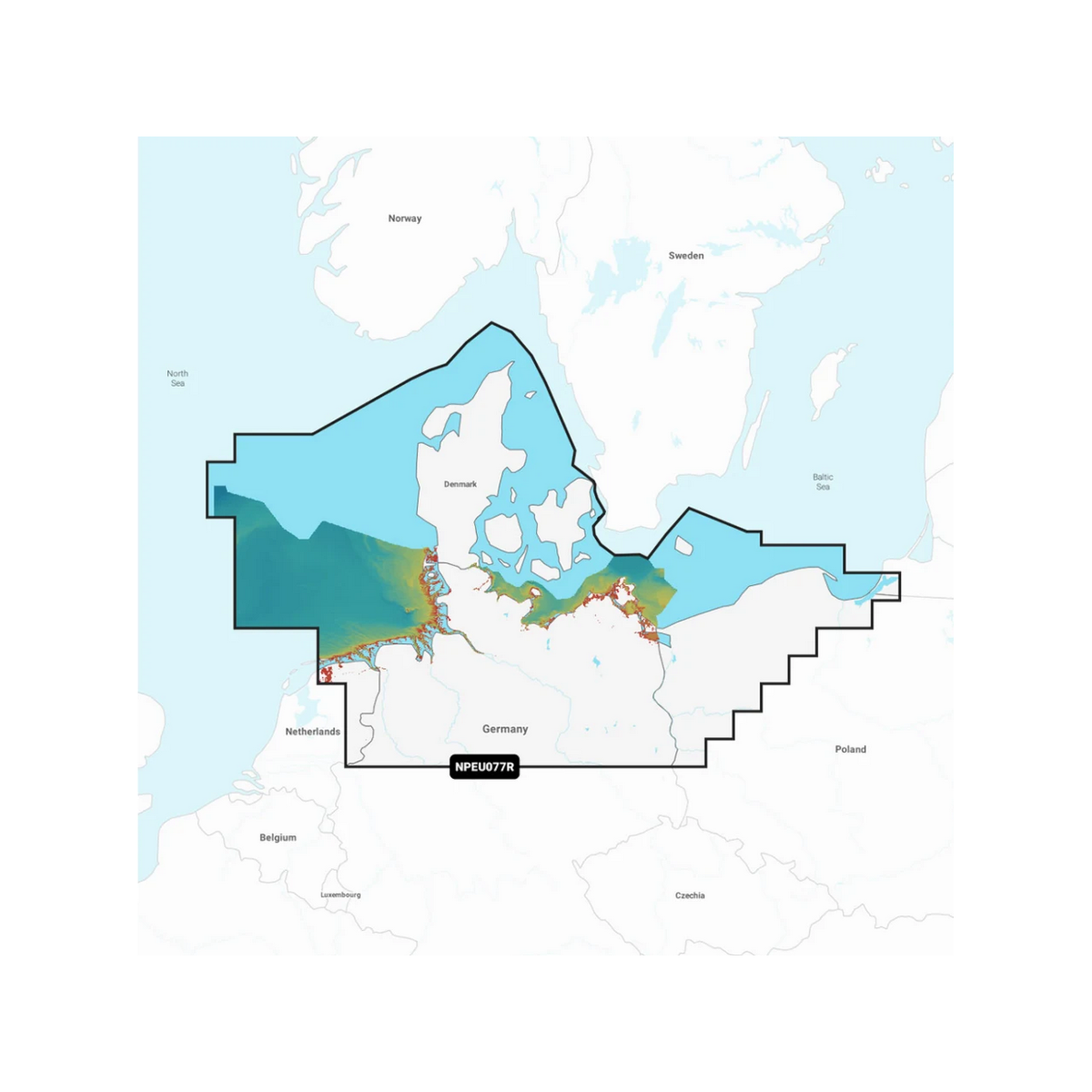 Navionics Platinum+ NPEU077R Waterkaart Denemarken en Noord-Duitsland