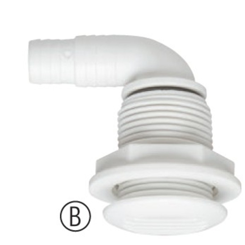 Plastimo Vent ronde elleboog voor broeken D17-19mm Wit