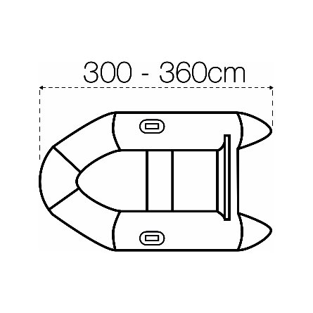 Boothoes - bootlengte 300-360 cm, bootbreedte 150 cm, zilvergrijs