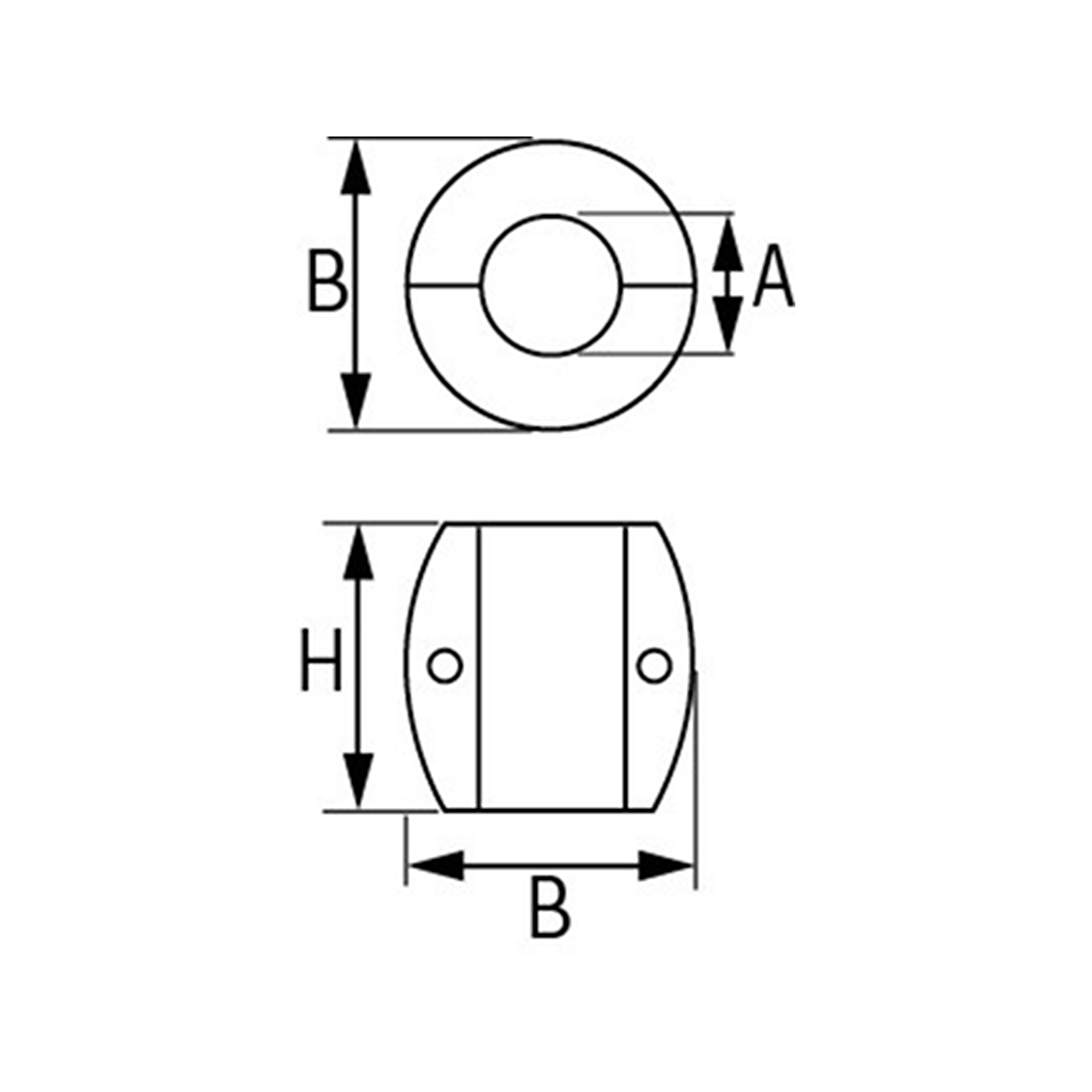 Plastimo schacht anode (kogel) 70mm