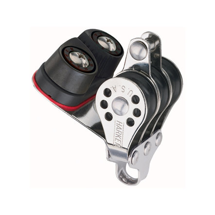 Harken Micro Block 22mm - drieschijfs blok met klem en hondsvot