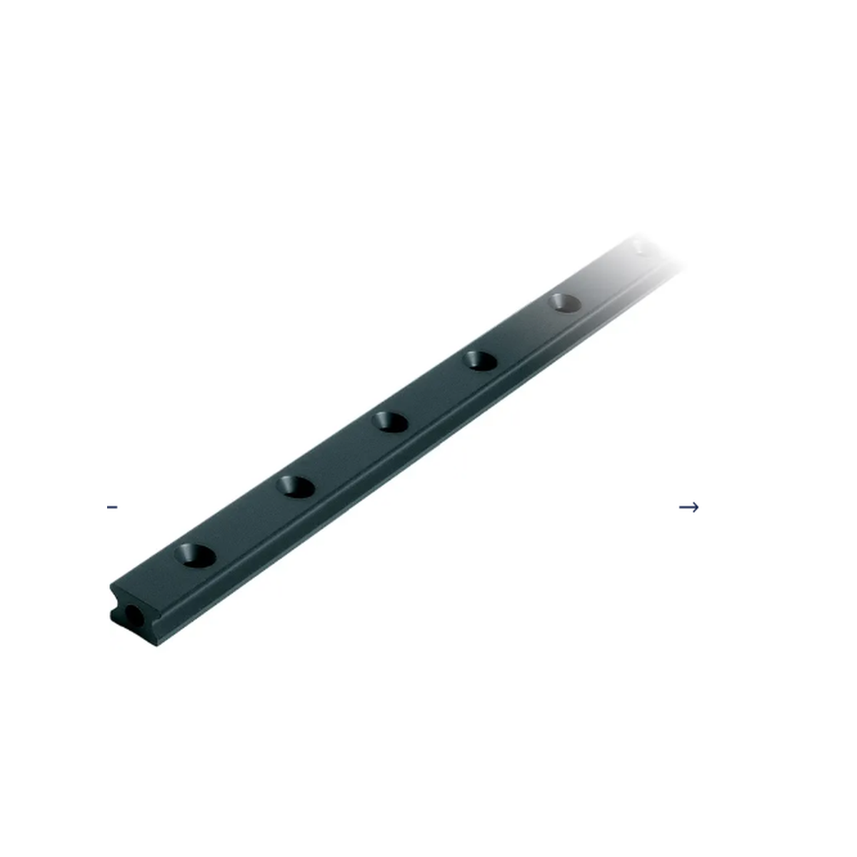 Ronstan S14 rail, zwart, 1496mm M4 CSK x 50mm bevestigingsgaten