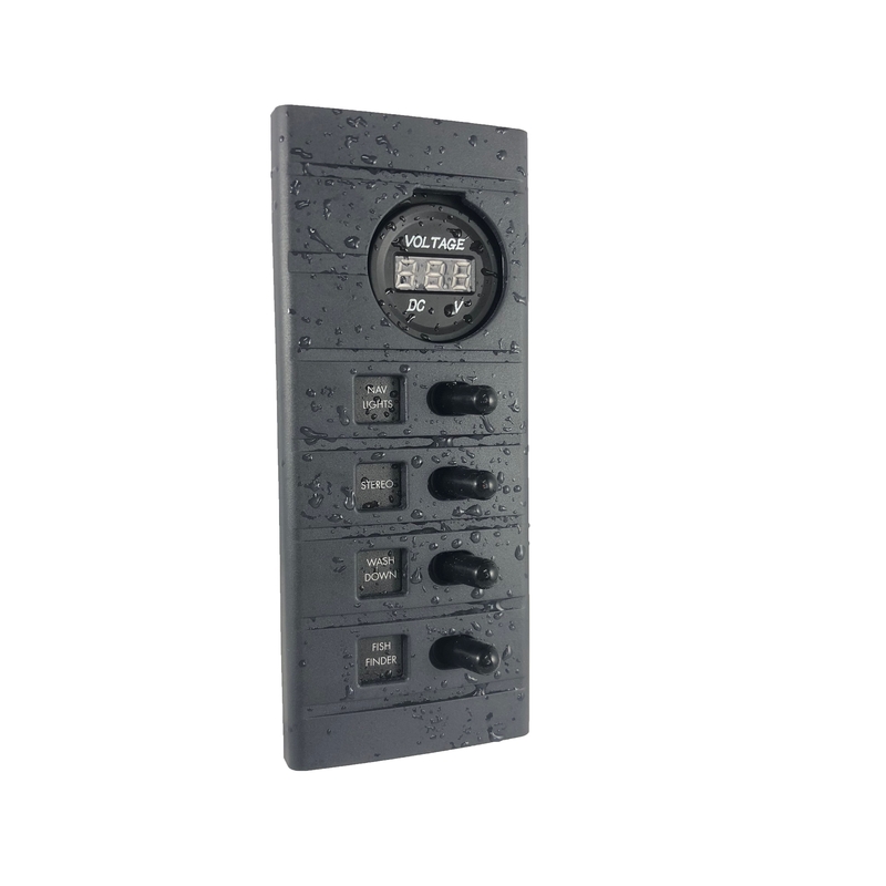 Plastimo 4-voudig schakelbord met voltmeter