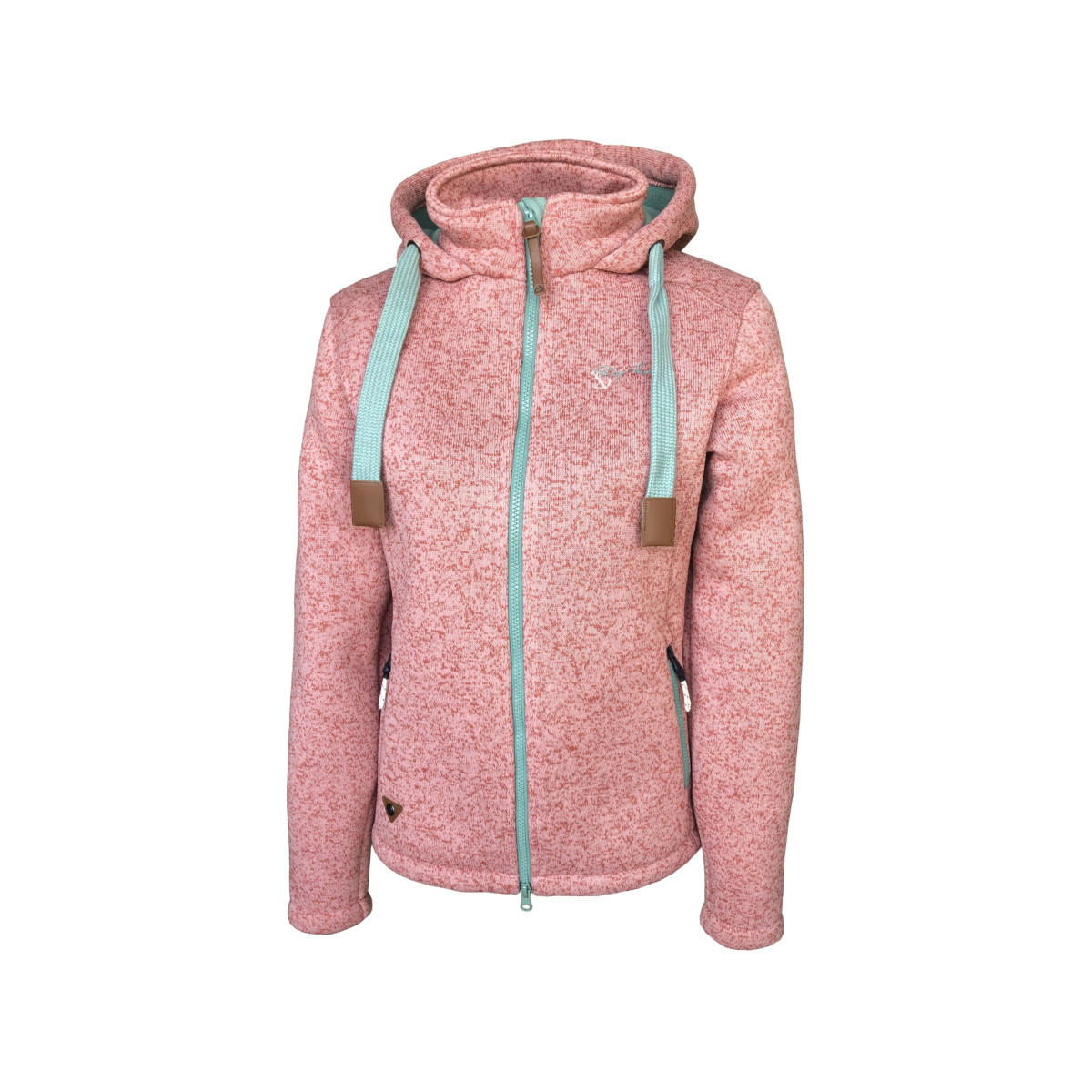 Dry Fashion Poel gebreide fleecejas Dames donkerroze, maat 44