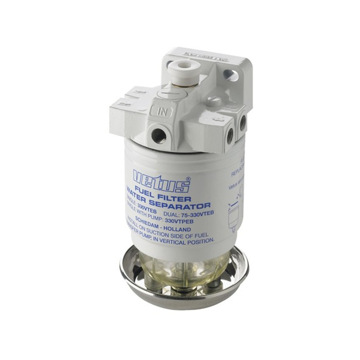 Vetus waterafscheider/grove filter, enkelvoudig | VT-010-101-387
