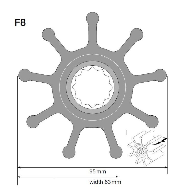Johnson Impeller voor F8 pomp, neopreen