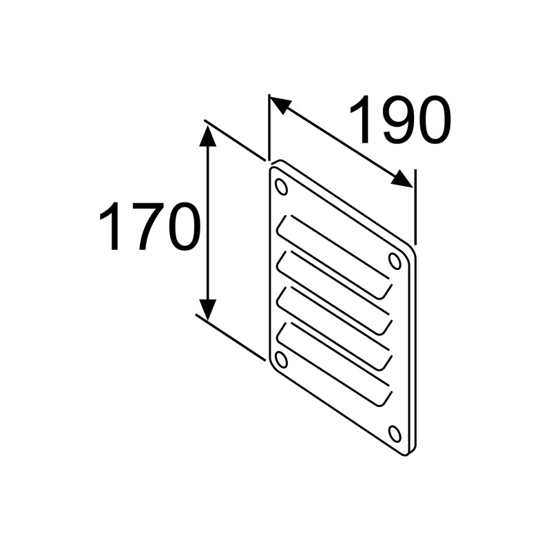 Webasto Luchttoevoerrooster W=170 L=190, aluminium