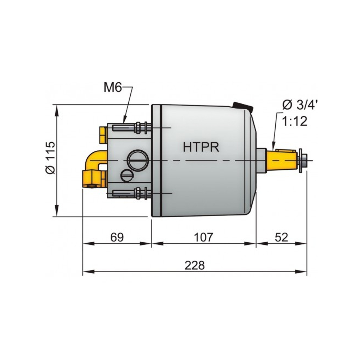 Vetus hydraulische pomp HTP30, 10 mm, wit,