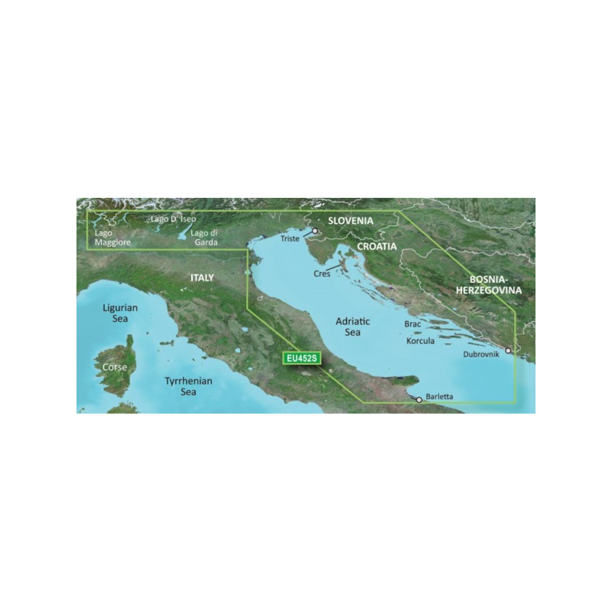 Garmin VEU452S zeekaart Adriatische Zee, Noordkust