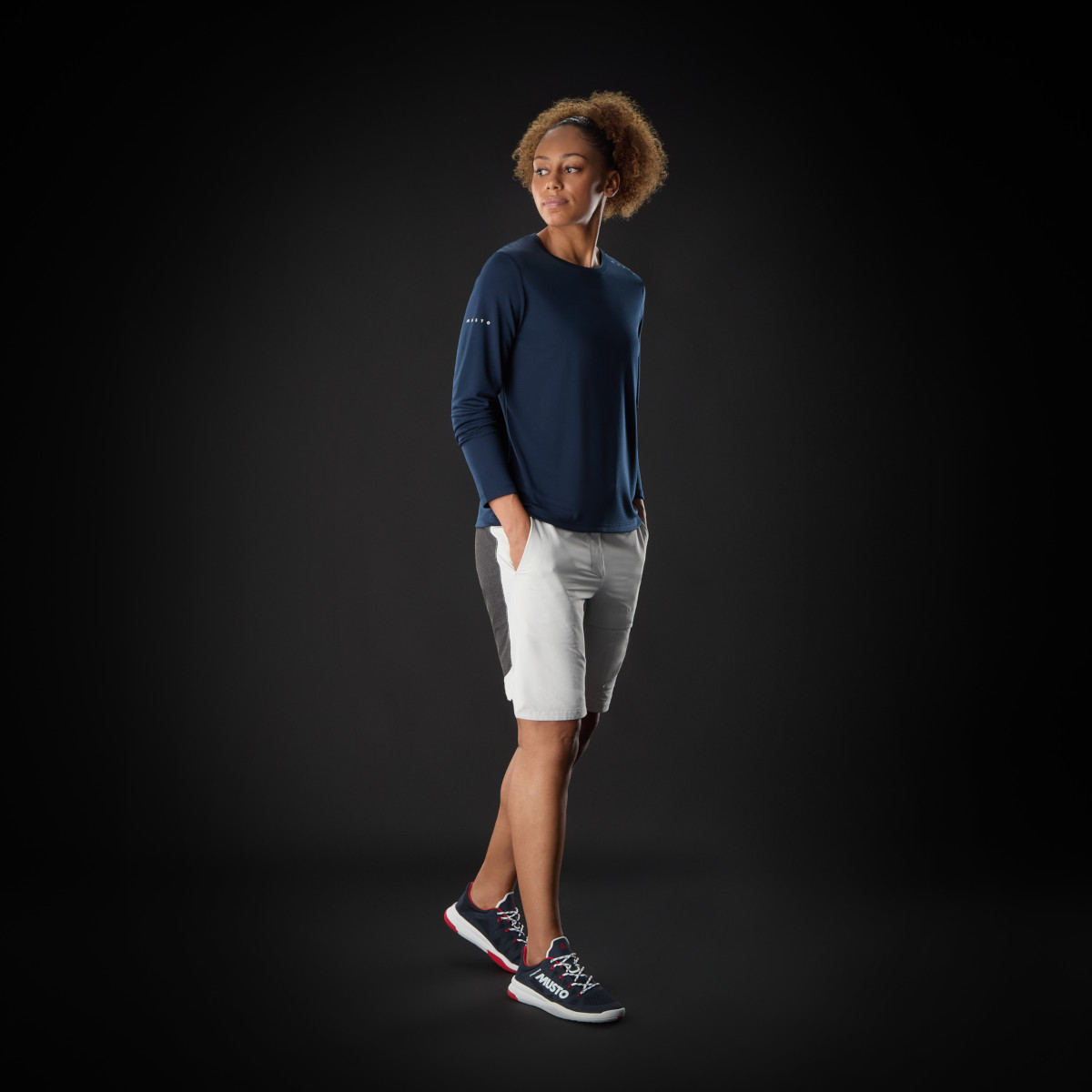 Musto Evolution Performance Strech zeilshort dames lichtgrijs, maat 14