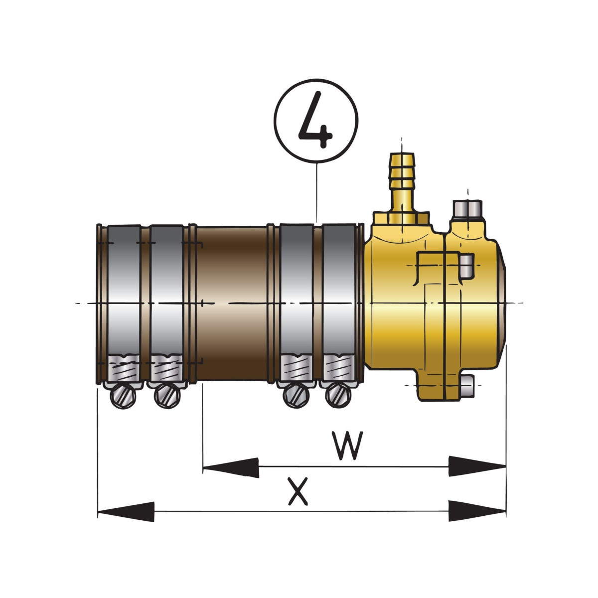 Vetus zelfuitlijnende binnenlagers Ø25mm