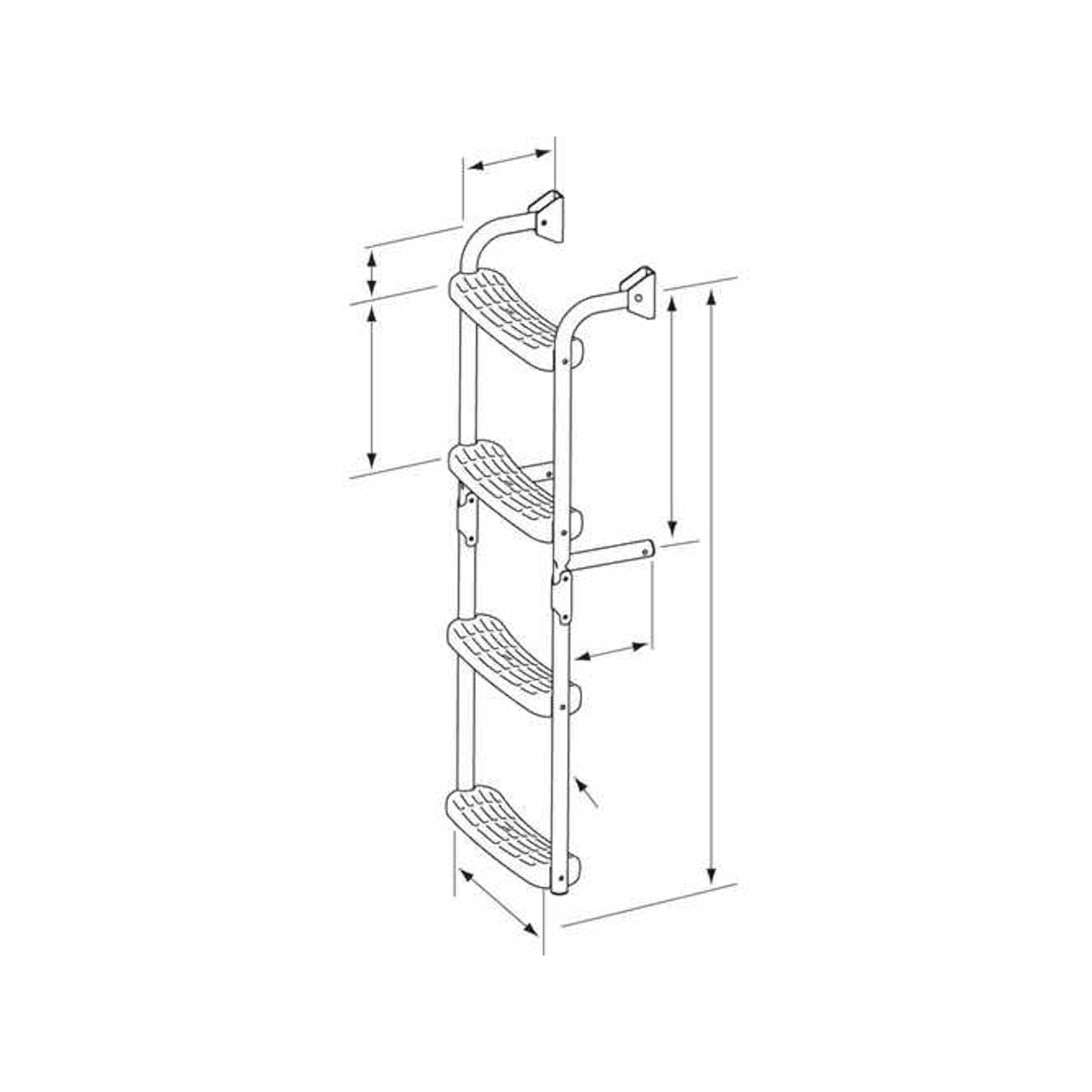 Plastimo Inox Ladder Vouwbaar 3 2 Treden Grijs 90d