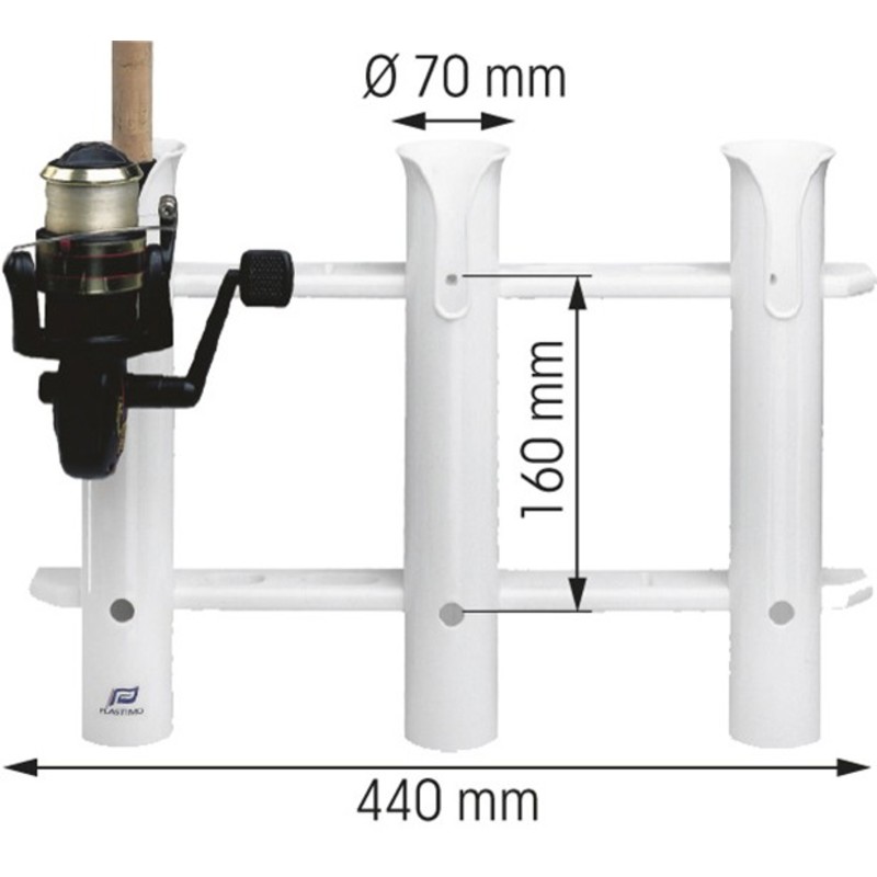 Plastimo visstandaard voor 3 vishengels
