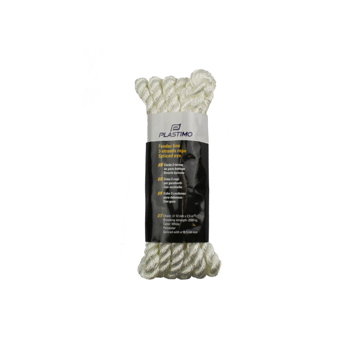 Plastimo Fenderlijn met oog – wit, 6mm, lengte 1,5m