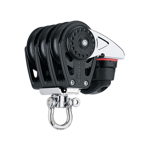 Harken 75mm Carbo Block grootschoot - drieschijfs blok met wartel en klem