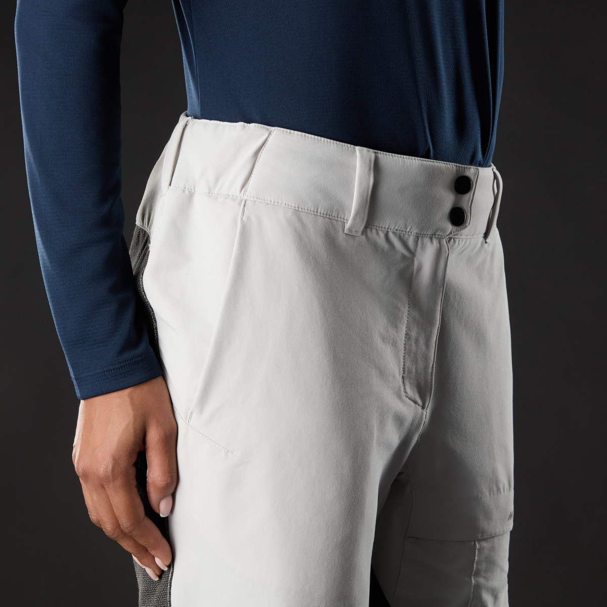 Musto Evolution Performance Strech zeilshort dames lichtgrijs, maat 14