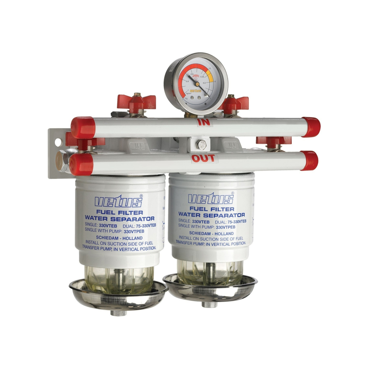 Vetus waterafscheider/grove filter, dubbel