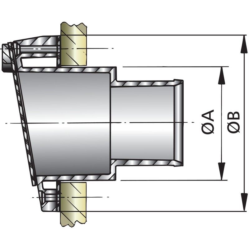 Vetus spiegel doorvoer plastic
