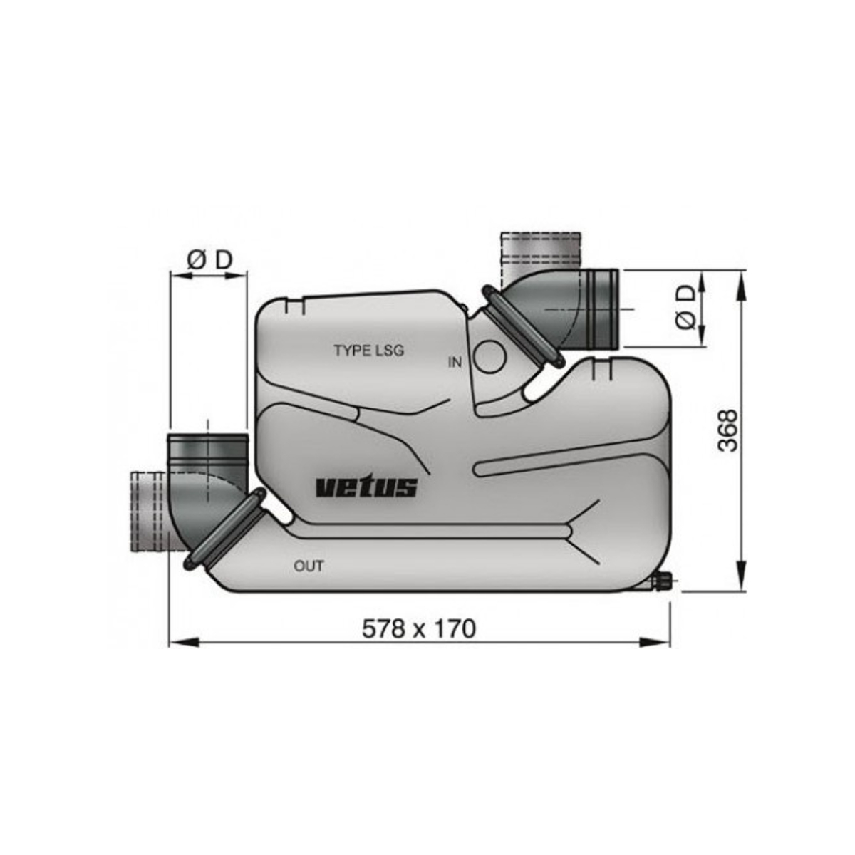 Vetus Water Collector LSG75 17L