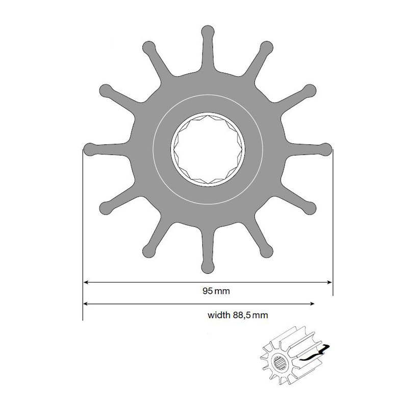 Johnson Impeller voor F9 pomp, neopreen