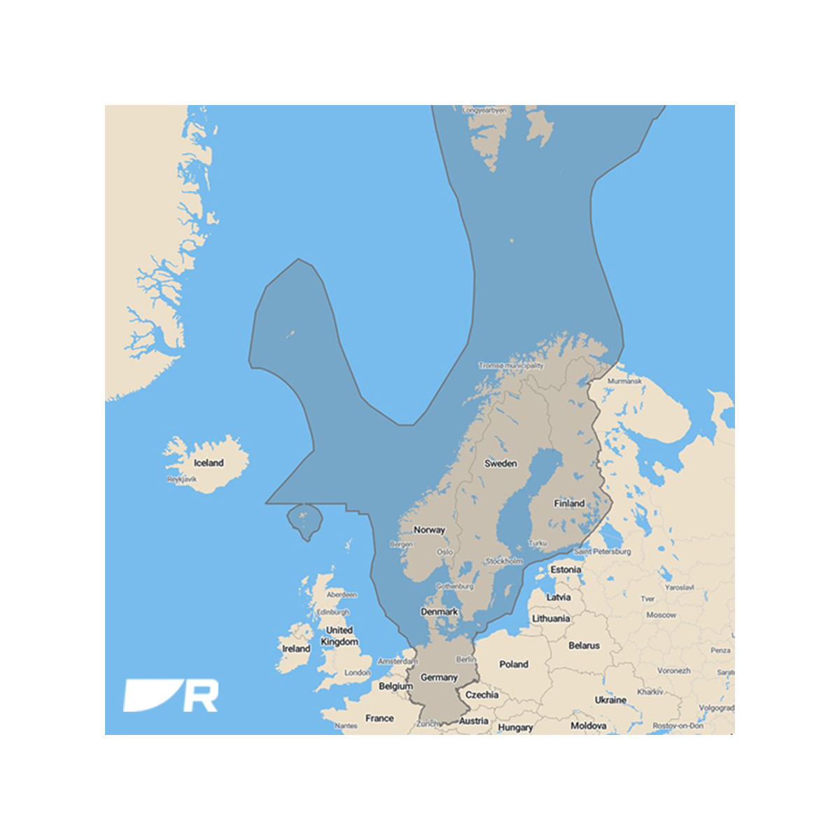 Raymarine Lighthouse zeekaart Noord-Europa