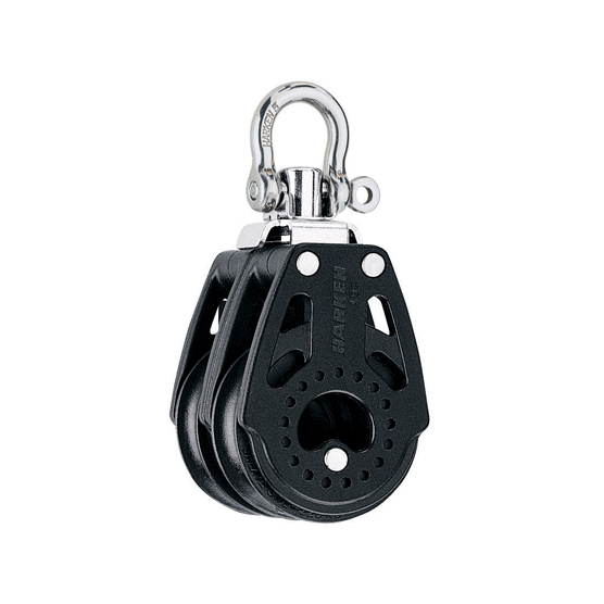 Harken 40mm Carbo Block - dubbelschijfs blok met wartel