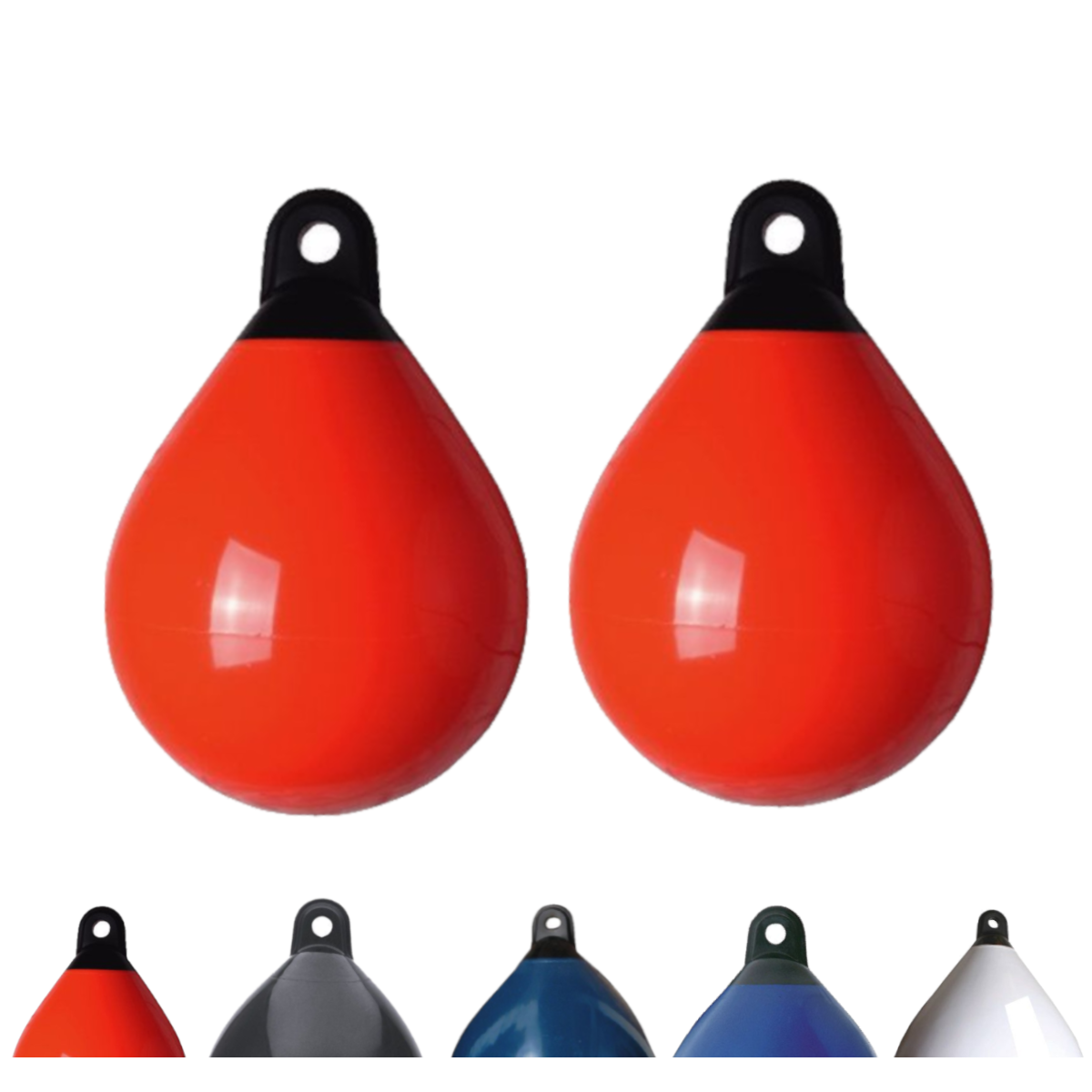Set van 2 Majoni bolvormige stootkussens, diameter 45 cm, oranje