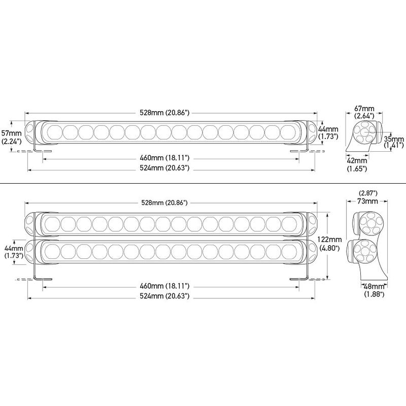 Hella Sea Hawk 470 LED Light Bar Hybrid wit