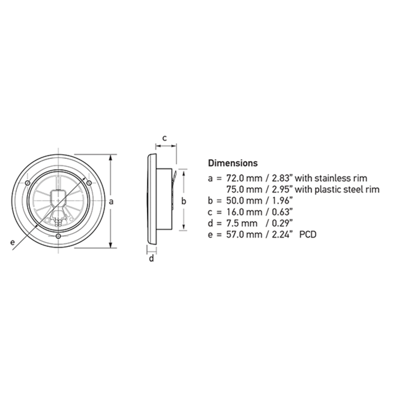 Hella EuroLED 75 Dual Colour wit/rood, 12V