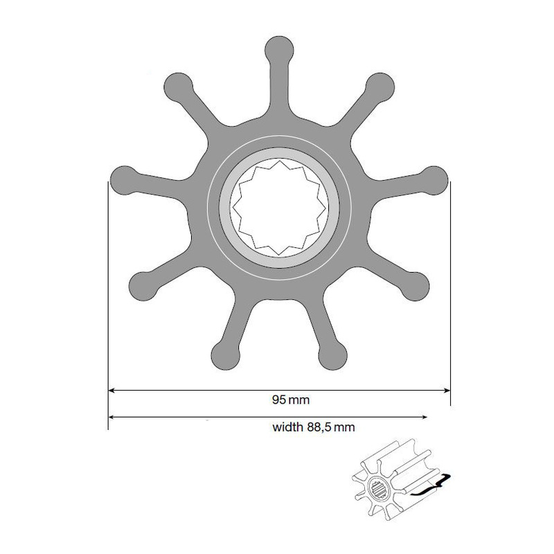 Johnson Impeller voor F9 pomp, neopreen