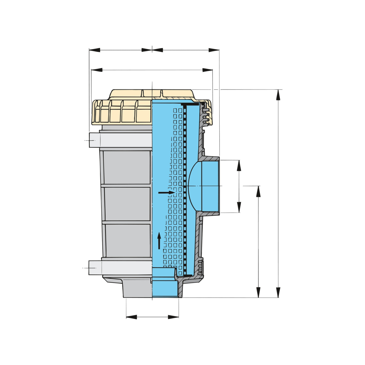 Vetus waterfilter 1320 38mm Ø