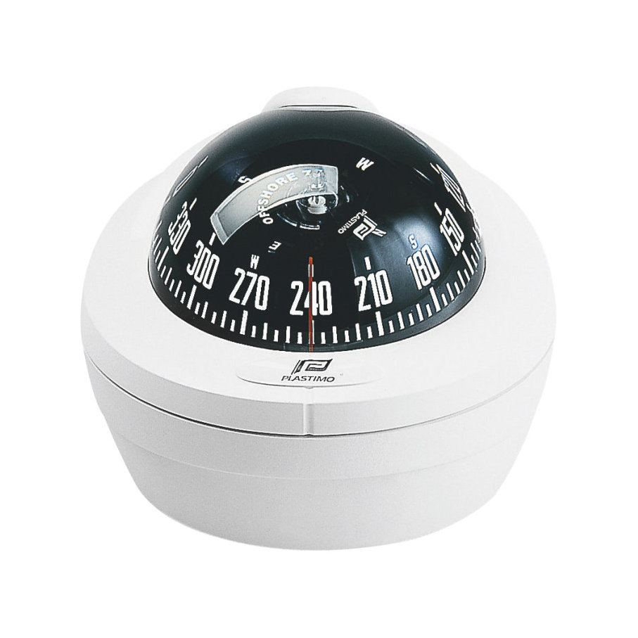 Plastimo Kompas Offshore 75 - witte basis, met zwarte roos