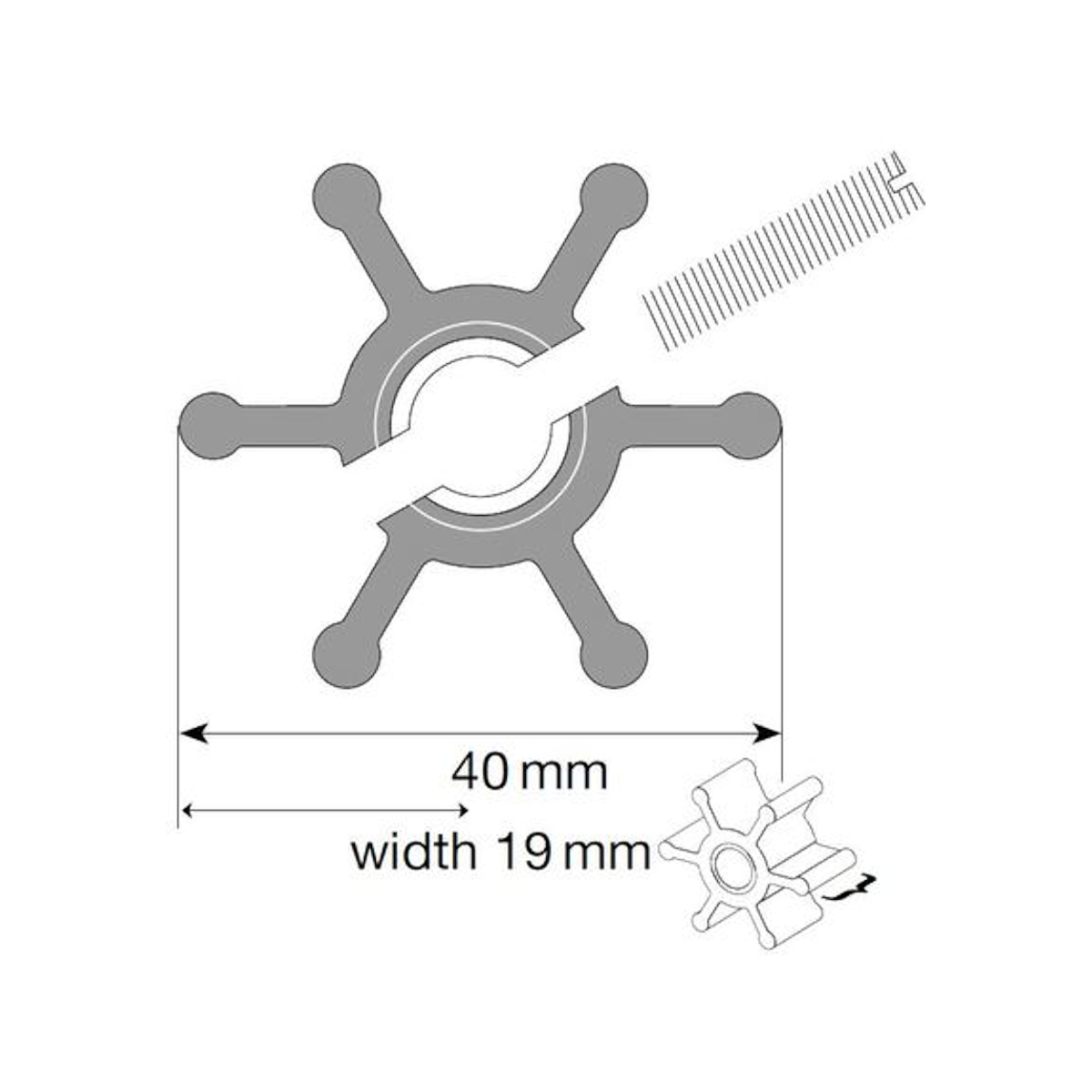 Johnson Impeller voor F35 pomp, MC97/EPDM