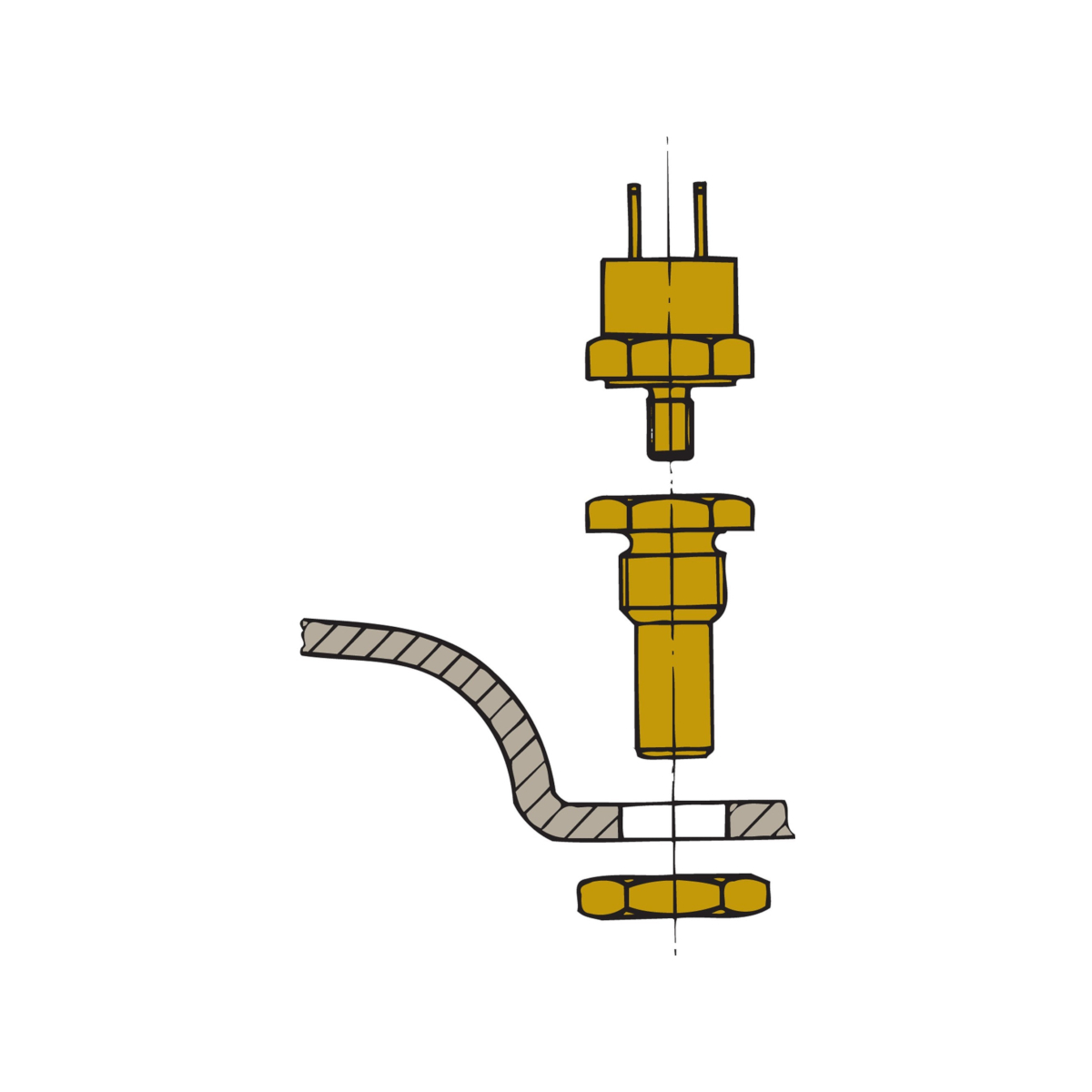 Vetus Uitlaattemperatuur Alarm Sensor voor Muffler
