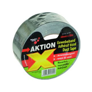 Zelfklevende textieltape - zilver, 50m x 50mm