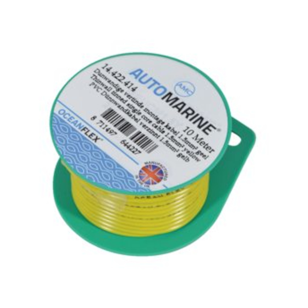 Talamex PVC dunwandige kabel vertind 1x1,5mm² geel (10m)