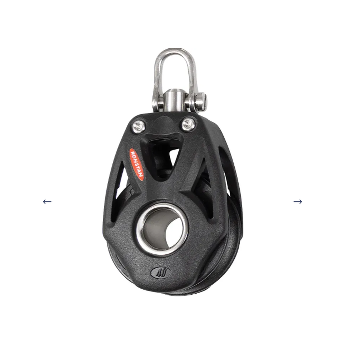Ronstan S40 BB Orbit Block enkel met beugel, zwenkkop