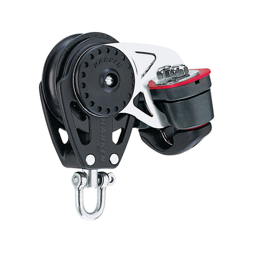 Harken 75mm Carbo Block grootschoot - enkelschijfs blok met wartel en klem