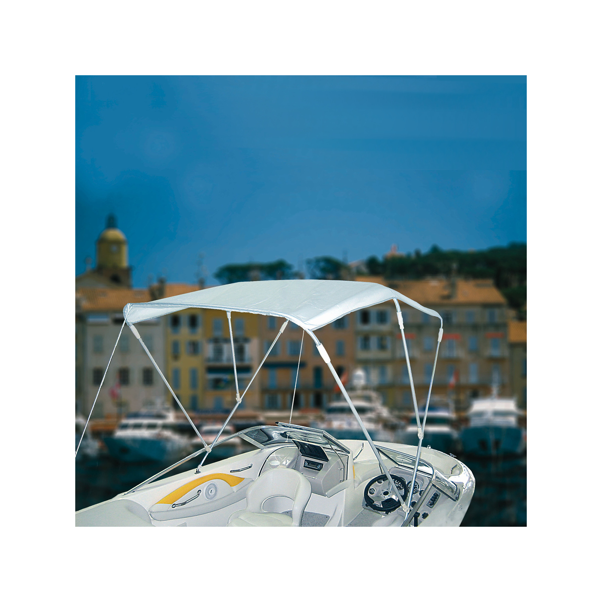 12skipper Bimini zonnetent voor boten - 150 x 180 x 140cm, wit
